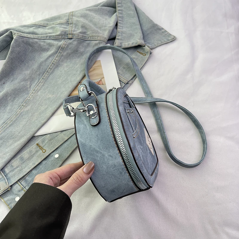 Runde Handtasche Retro Shoudler Taschen für Frauen 2024 Mini kleine Umhängetasche klassische Pu Griff Geldbörse Bolasas runde Einkaufstasche – Detail 23