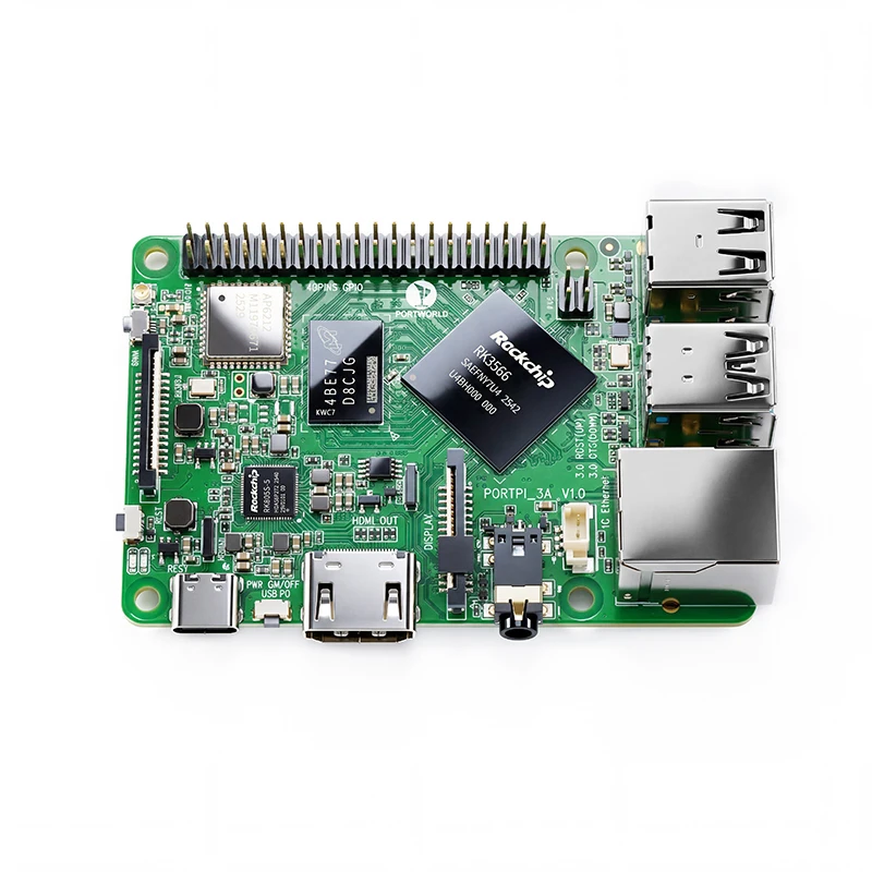 PortPi 3A RK3568 Embedded SBC 4K Dual Display Gigabit Ethernet POE Support Industrial Linux Android Development Board