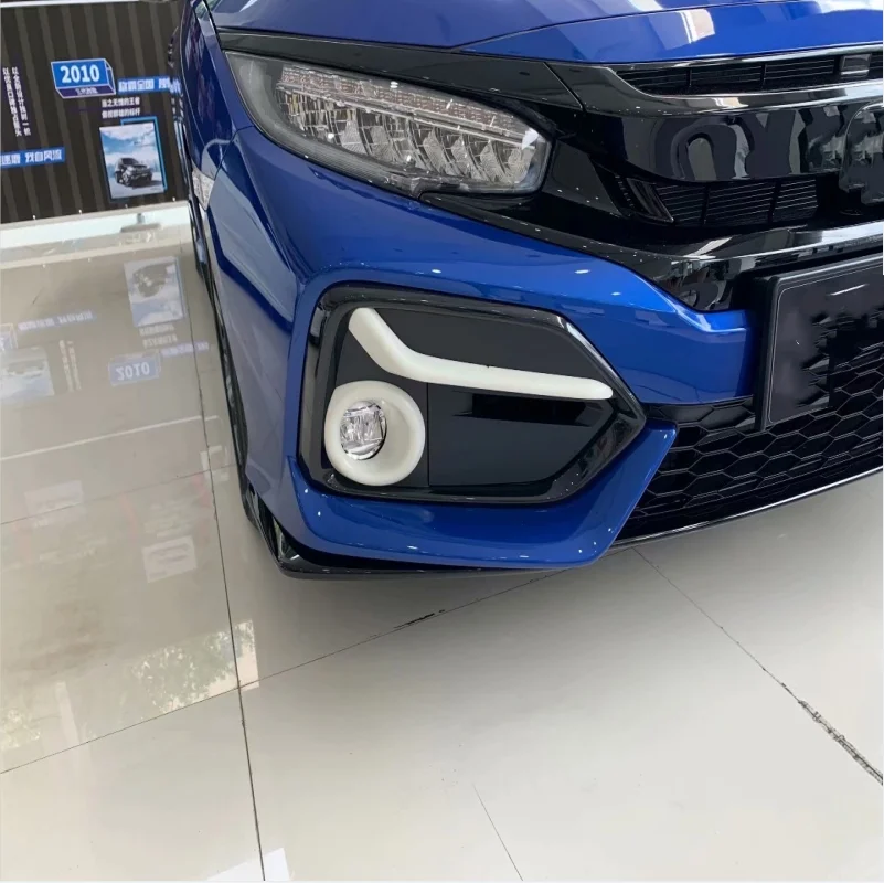 Fog Lights Lamps Eyelid Eyebrow Decoration Cover Trim Styling For Honda Civic Hatchback 2020 2021 Exterior Accessories