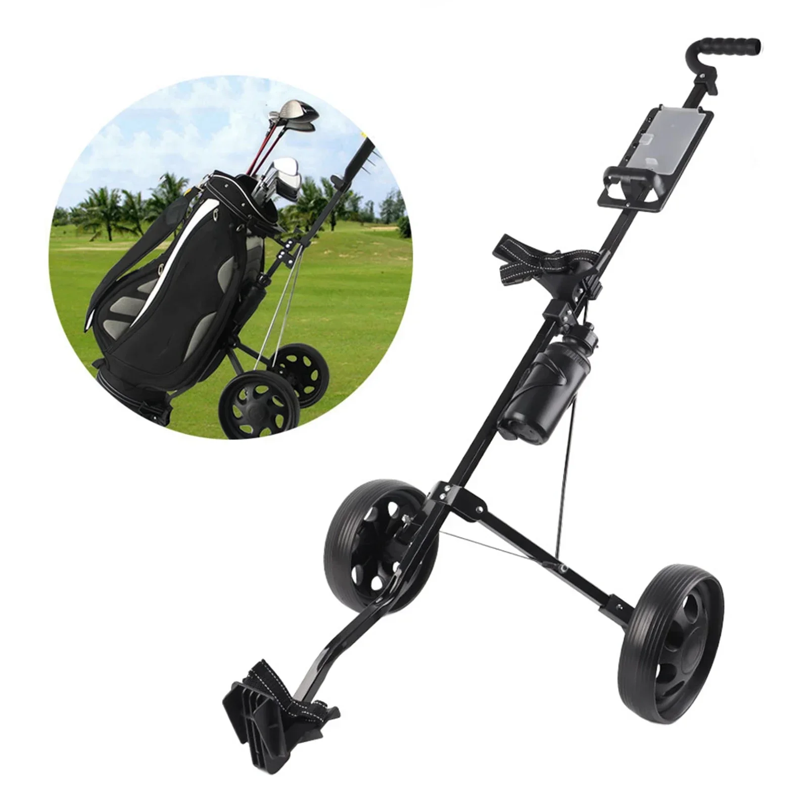 

Foldable Golf Trolley Multifunctional 2‑Wheel Push Pull Cart Course Equipment