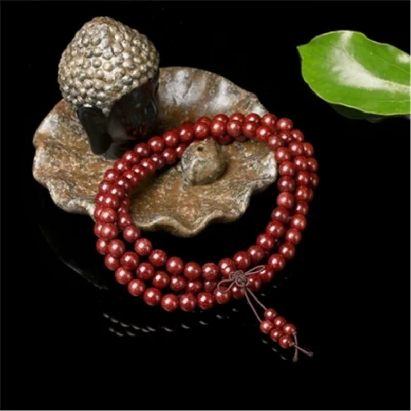 Zambia Red Sandalwood African Pterocarpus Santalinus Venus Rift Grain Men's and Women's Couple's Buddha Beads Red Sandalwood Bra