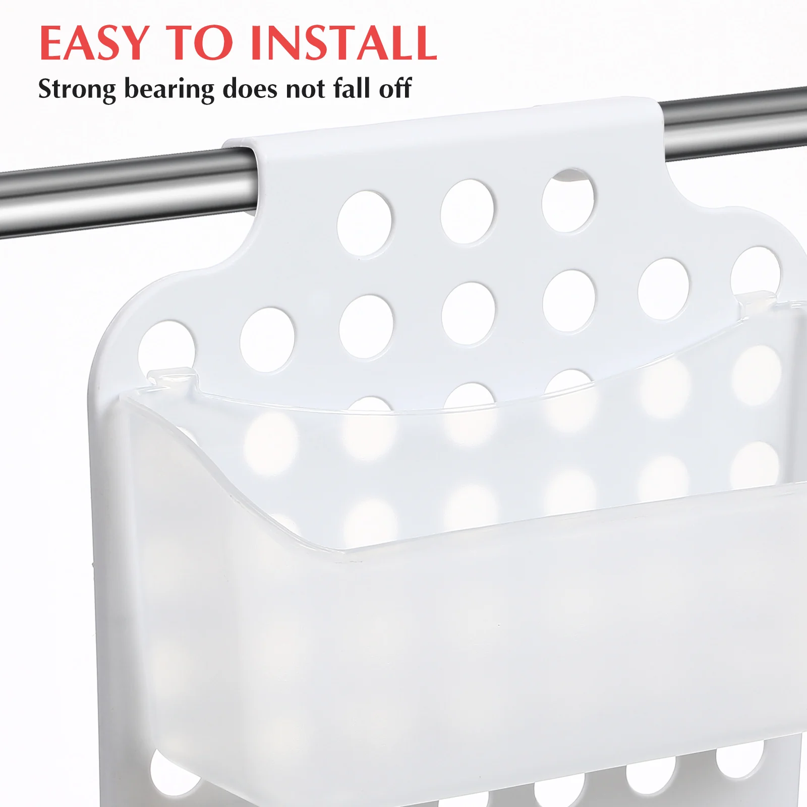 調節可能なダブル収納バスケットベース、シャワー壁オーガナイザー、バスルームキッチンホルダーラック