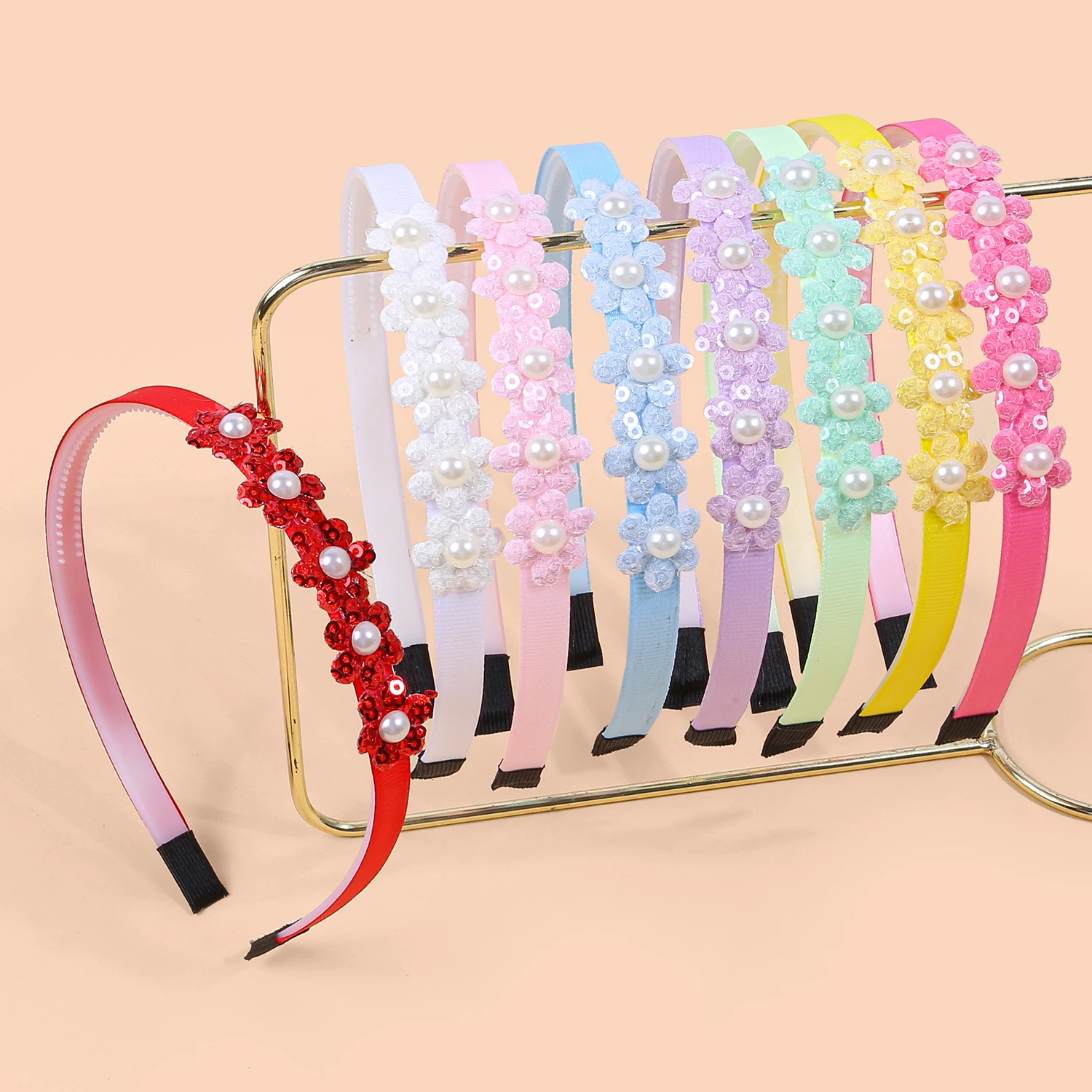 

4pcs Pearl Little Floral Headbands Plastic Teeth Hairband For Girls Children Daily Cute Pretty Hair Accessories