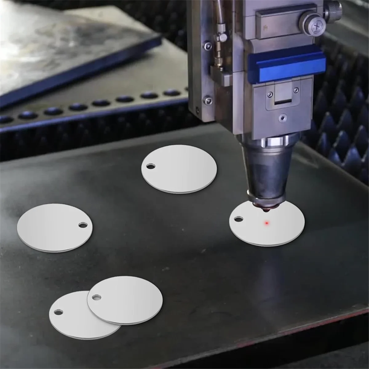 A88M 55 шт. металлические штампованные пустые бирки-12-дюймовые круглые штамповочные заготовки из нержавеющей стали с отверстием, для изготовления ювелирных изделий, DIY