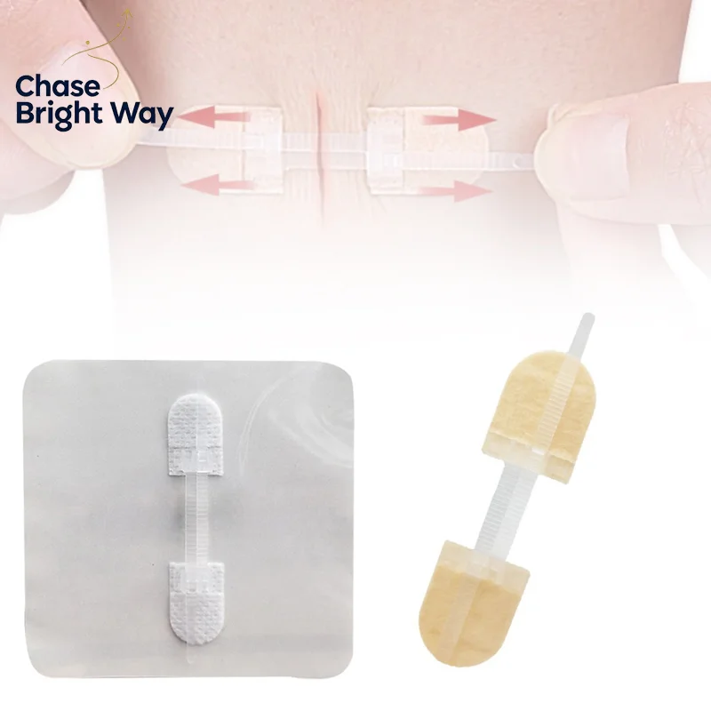 2 Strap Zipper Wound Closure Patches Breathable Seamless Elastic Zip Sutures Bandages For Wound Care Braces Supports