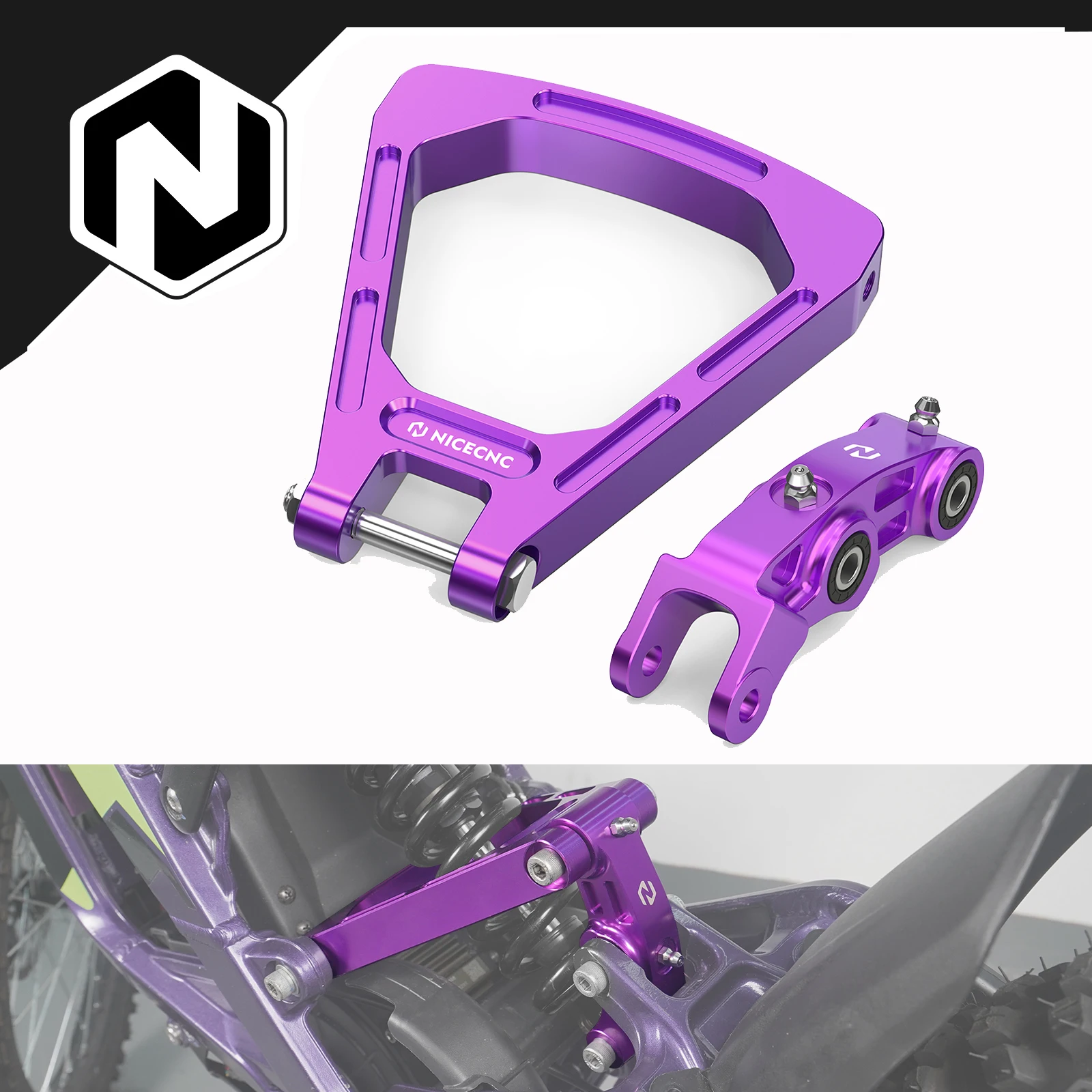 

NICECNC For Surron X S L1E Segway X160 X260 Electric Bike Reinforced Shock-absorbing Triangle Bracket & Rear Suspension Linkage
