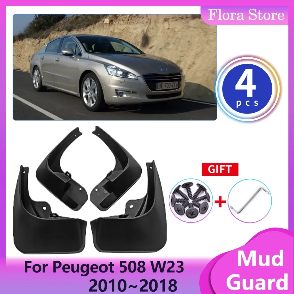 Car Fenders for Peugeot 508 W23 2010~2018 Front Mud Flap Splash Guards Mudguards Rear Wheels Protector Auto Exterior Accessories