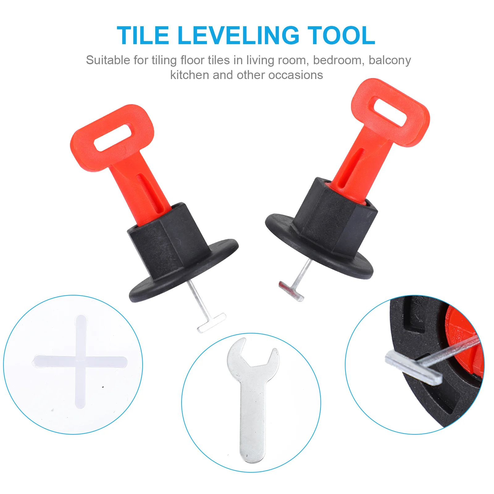 50 قطعة أداة تسوية البلاط نظام محاذاة الأرضية مجموعة تعديل البلاط المتينة للمطبخ والحمام والشرفة وأدوات بناء الحائط