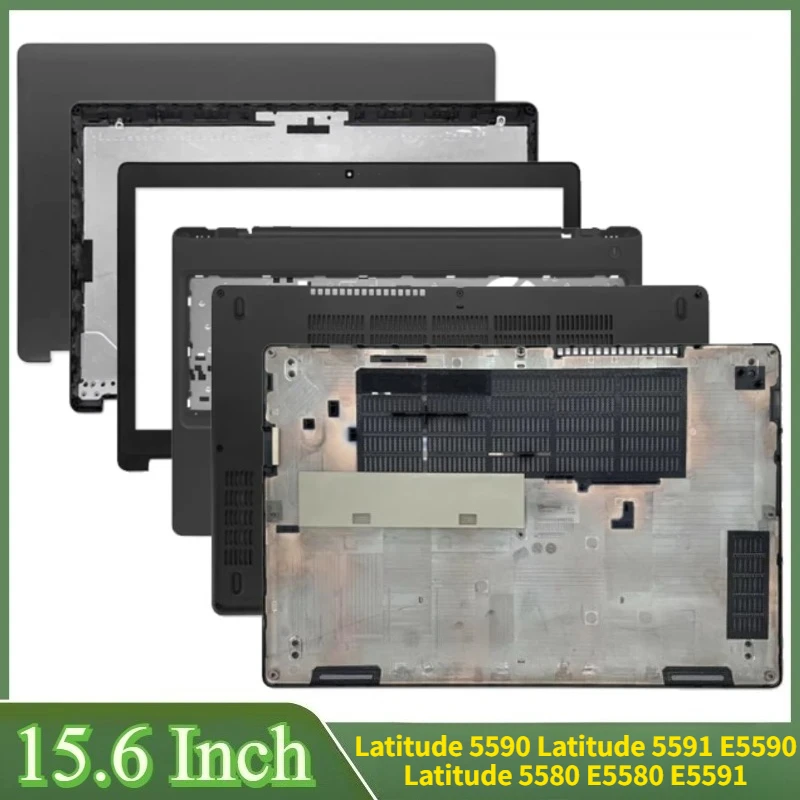 Carcasa Trasera LCD de 15.6 Pulgadas Nueva para Latitude 5590, Latitude 5591, E5590, Latitude 5580, E5580, E5591, Bisel Frontal y Base para Portátil