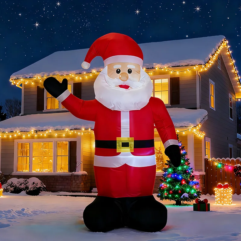 1.2 meters inflatable Santa air model Christmas party garden decoration built-in LED lighting ornament