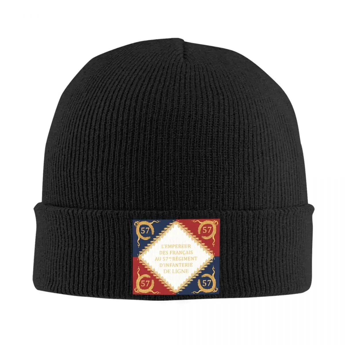 Napoleonic French Knit Hat Beanies Autumn Winter Hats Warm Fashion Drapeaux of the 57me D'infanterie de Ligne Cap Men Women