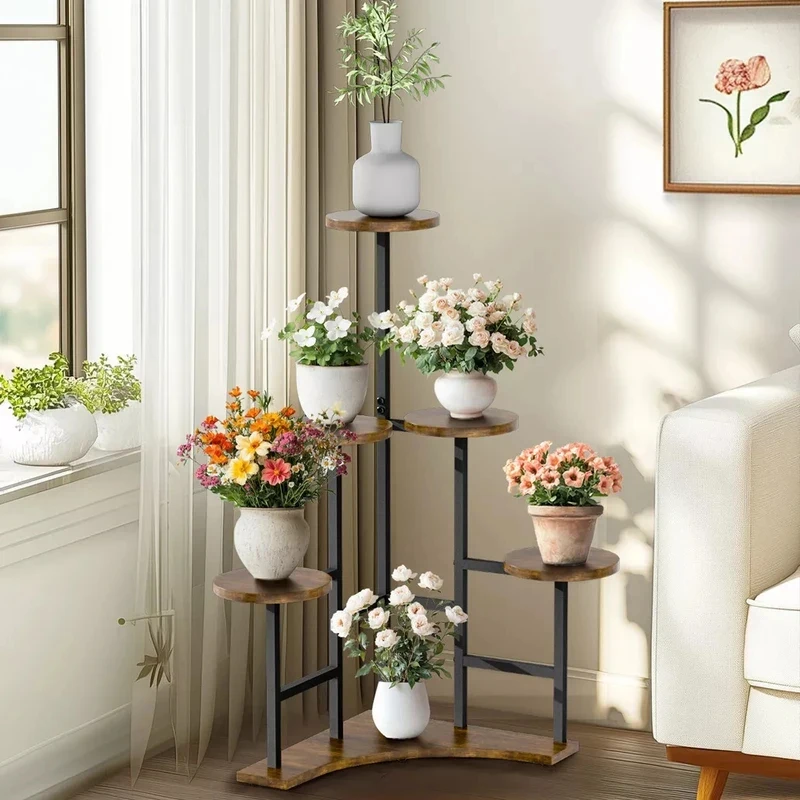 Corner Indoor, Tiered Shelf F Stand, Tall Multiple Potted Plant Holder Rack Planter Organizer