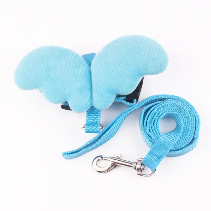 Cute Angel\'s Wings dog Cat Harness with Leash Adjustable Collar Nylon Rope for Cat Puppy Dog Pig Small Pet Animal Accessories