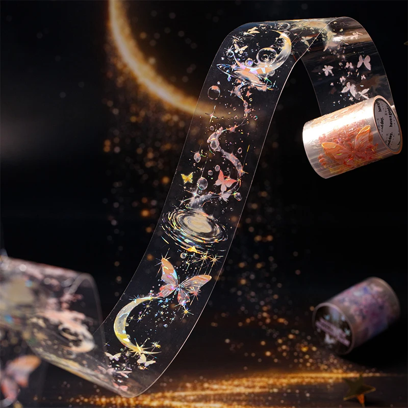 Mr Paper 200cm/roll Butterfly Shadow Series Shell Glow Decorative Tape Handbook DIY Calendar Frame Cup Diary Material Stickers