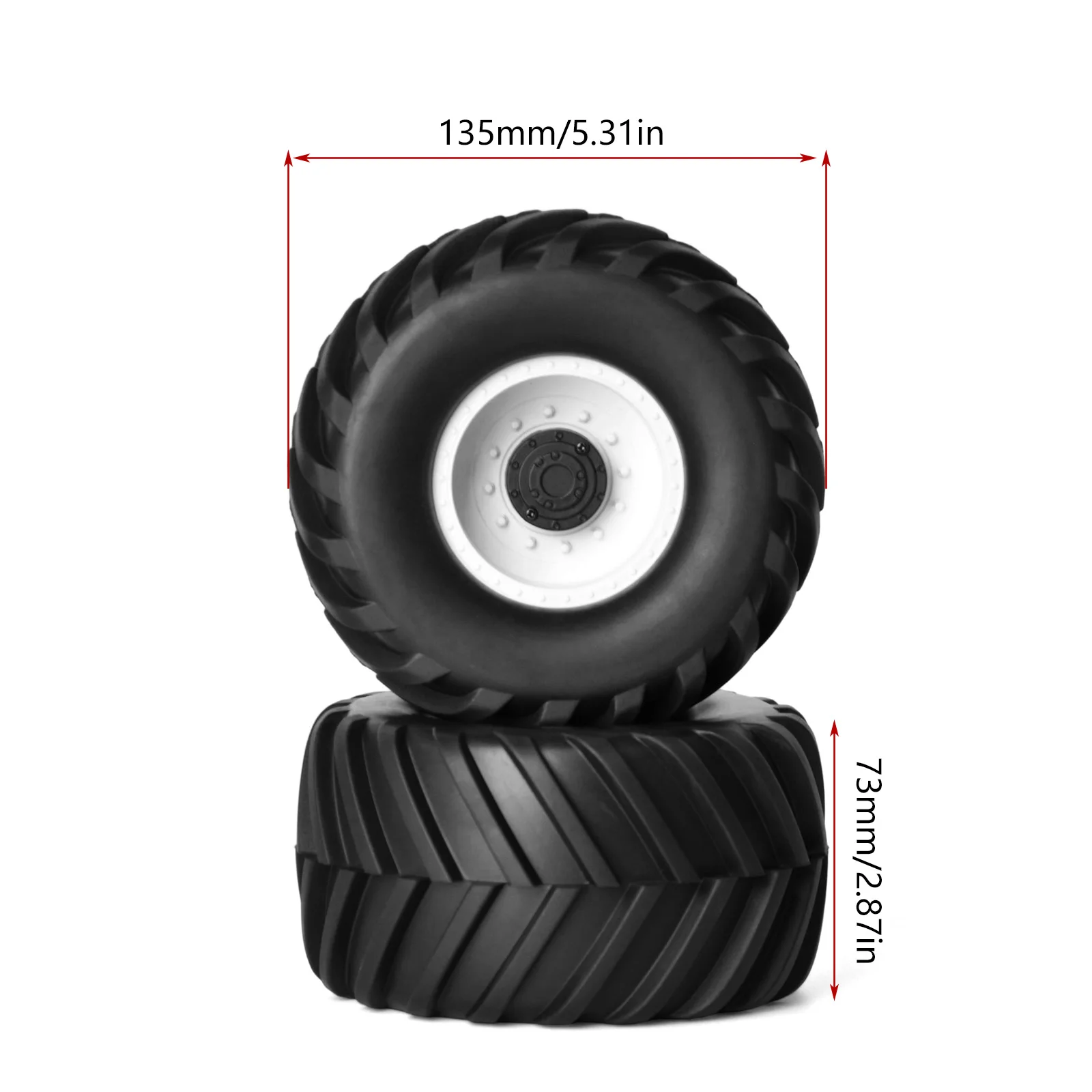 4-częściowy zestaw kół i gumowych opon do zdalnie sterowanego monster trucka w skali 1/10, Tamiya HSP HPI Kyoshima HPI Tamiya