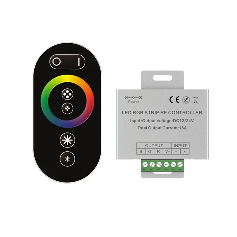 LED RGB Strip RF Controller aluminum shell dimmer full touch controller DC12-24V for LED Light Strip color Regulation