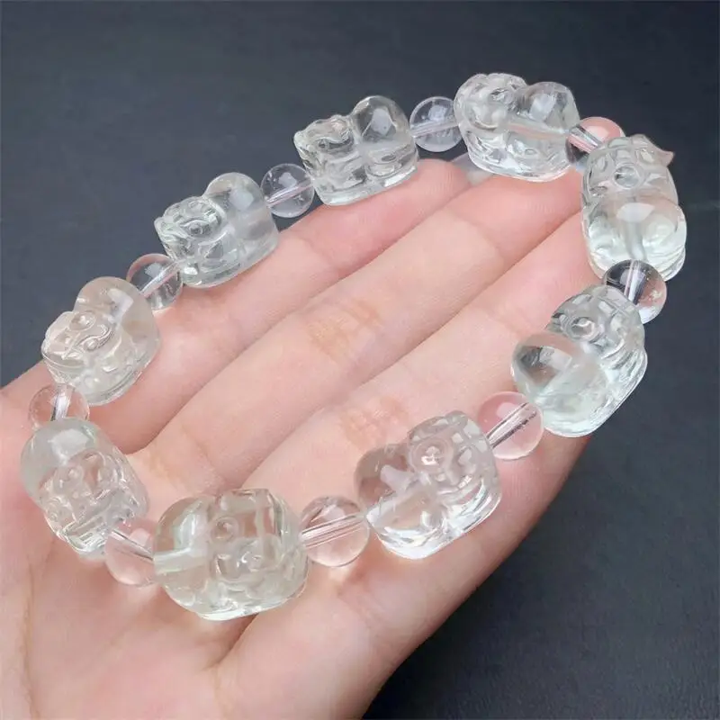 Natural Green Quartz Pixiu Bracelet Women Fashion Healing Crystal Lovers Strand Jewelry Gift 1PCS 10.5X12MM