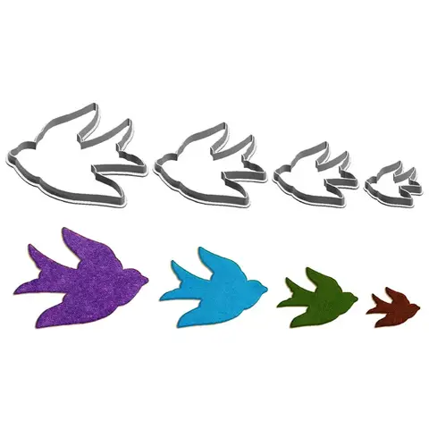 4가지 사양 만화 동물 이미지, 헛간 제비, 플라스틱 금형, 케이크 퐁당 도구, 쿠키 스시 및 과일 절단기