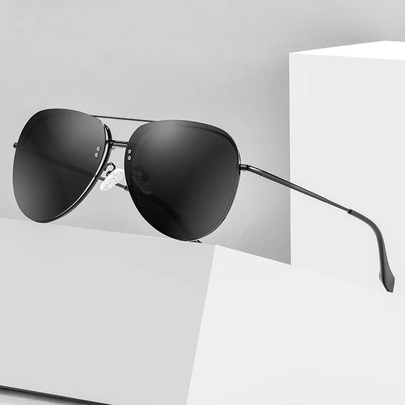 Magnetic Clip Glasses Woman Myopia Glasses With Rimless Polarized Sunglass Fashion Men's Big Size Pilot Prescription Eyeglass - view 3