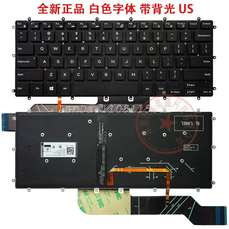 Laptop Keyboard Replacement for Inspiron 14 7460 7466 7467 7472 Durable Full-size Keyboards Responsive Key Design Easy Installat