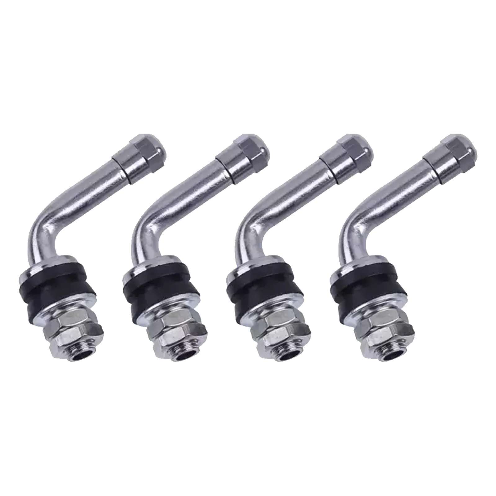 4 Pcs 90 Degrees Angle Bolt In Tubeless Chrome Plated Metal Tire Valve Stems Car Wheels Tires Accessories