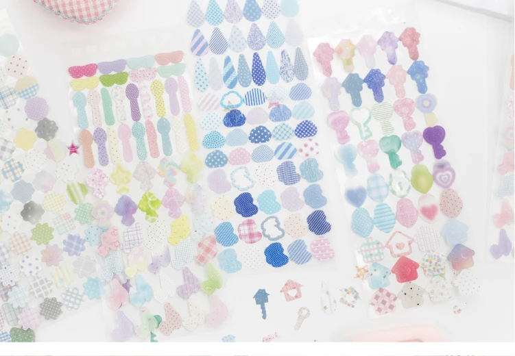 Journal GO 20 Stück Macaron Matte PET Blumen- & Karo-Aufkleber Niedliche Scrapbooking-Karten-Bastel-Aufkleber für Tagebücher & Planer – Detail 11