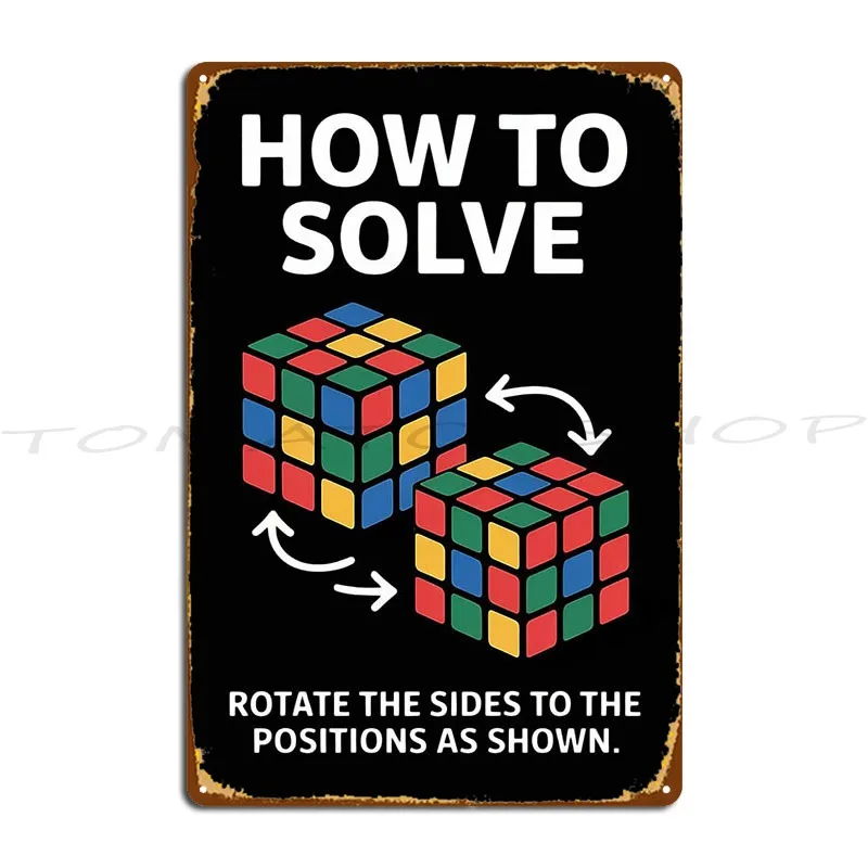 Cubing How To Solve Puzzle Cube Player Cuber Metal Plaque Classic Wall Cave Printing Kitchen Printing  Tin Sign Poster