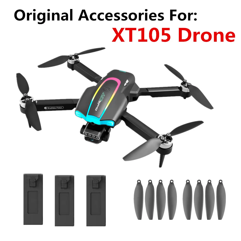 XT105 Drone Acessórios Originais, 3.7V 1800mAh Bateria, Lâmina De Hélice, Linha USB, para LS-XT105 Drone, Peça De Reposição