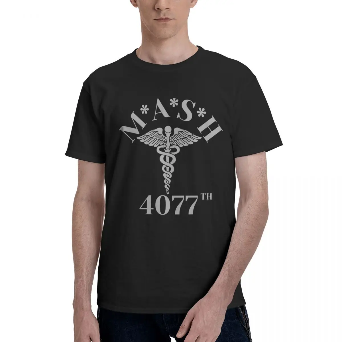 Men MASH 4077 Gifts T Shirt Streetwear Cotton Crewneck Anime Shirt