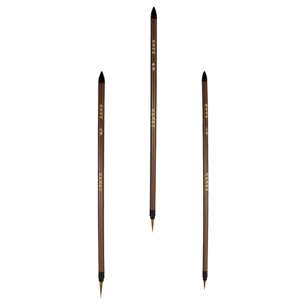 

3pcs Wolf Hair Line Drawing Pens Fine Tip For Sketching Writing Artistic Watercolor Detail Painting Brush Students Artists Kids