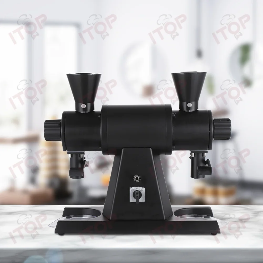 

Электрическая автоматическая кофемолка для кофейных зерен из алюминия и нержавеющей стали, коммерческая кофемолка для эспрессо с двойной группой