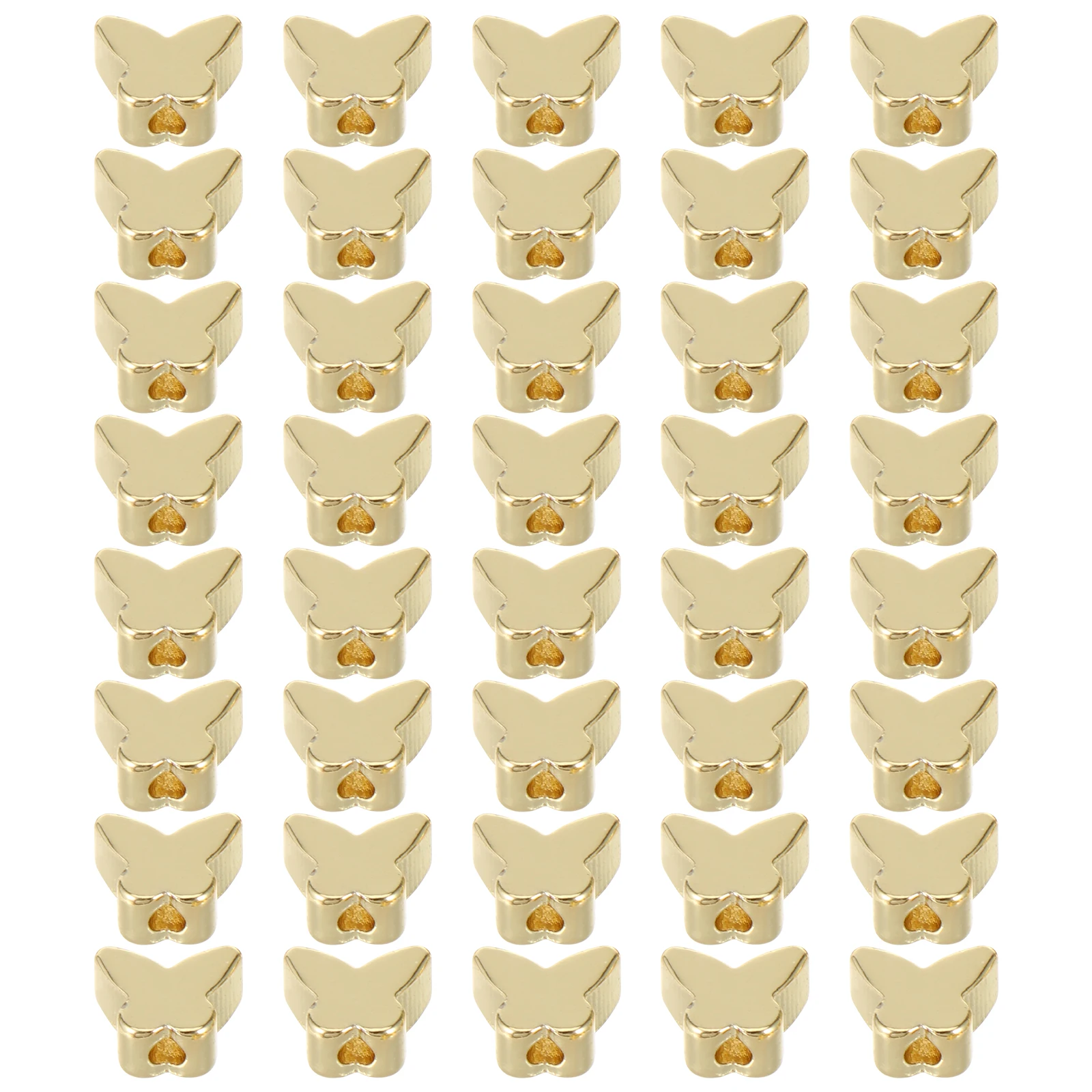 

40 Pcs Glossy Spacer Beads for Jewelry Making Large Hole Metal Beads Bracelet Necklace DIY Decorations Accessories