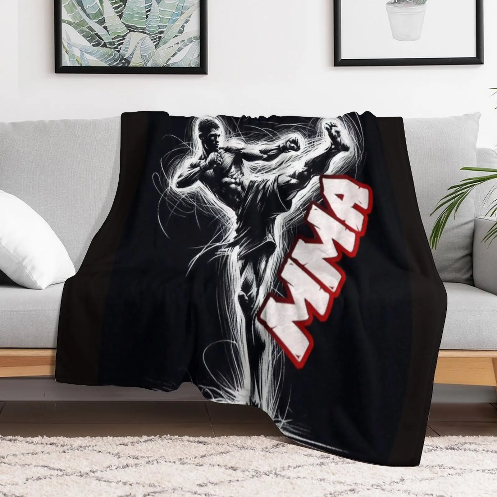 

MMA Fighter Throw Blanket Custom Vintage Luxury Throw Blankets