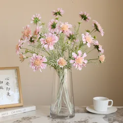 63CM High-quality Artificial Flocking Wheels Chrysanthemum Home Furnishings Hotel Dining Tables Floral Decorations Silk Flowers