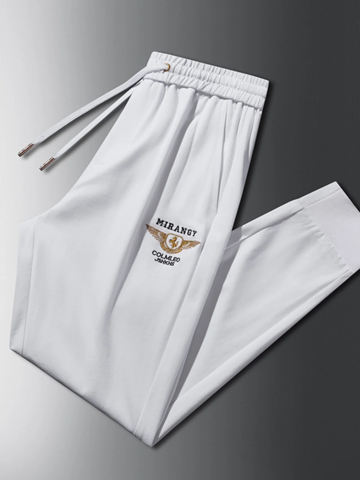 

Спортивные брюки с вышивкой, мужские, повседневные, свободного кроя, из хлопка, прямые, на весну, осень, зиму, удобные, дышащие, длинные