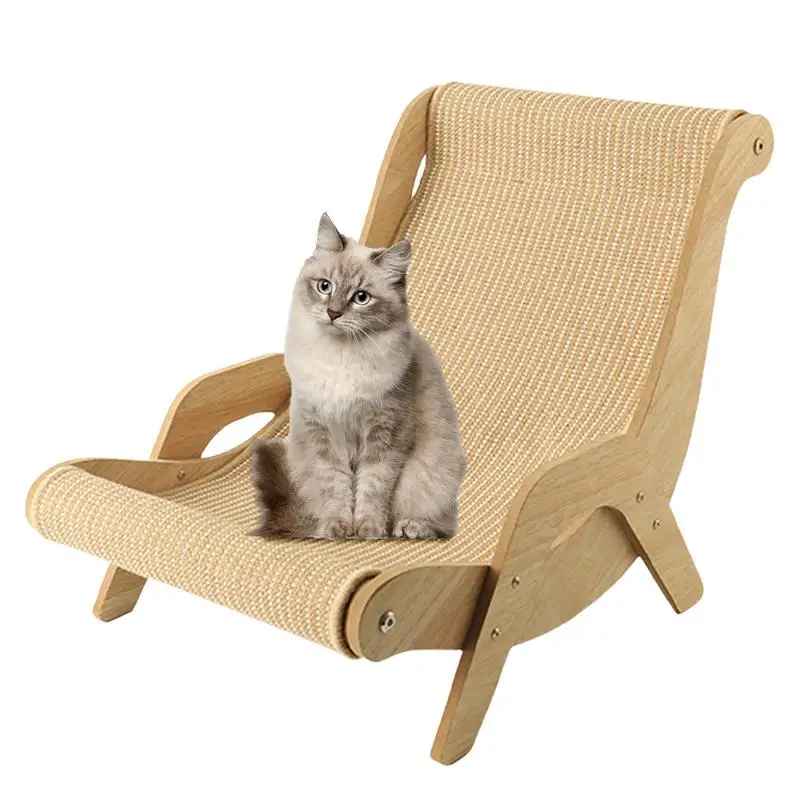 Cat Scratching Pads Elegant Sturdy Cat Rocking Chair Sisal Cat Lounge Chair Pet-Friendly Multi-Functional Cat Scratcher Cat