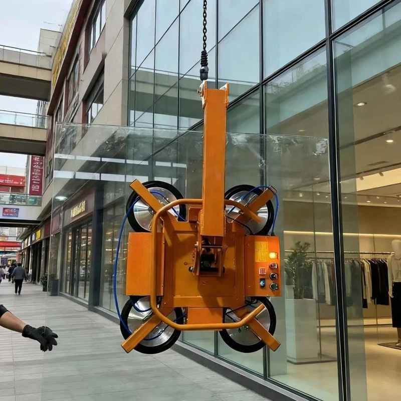 Electric Glass Suction Cup Curtain Wall Vacuum Lifter Heavy Duty Reversible Vacuum Lifting Tool For High Altitude Work Safe