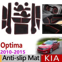 Anti-Slip Gate Slot Mat Rubber Coaster for KIA Optima 2010 2011 2012 2013 2014 2015 KIA K5 TF MK3 Accessories Car Stickers 13pcs