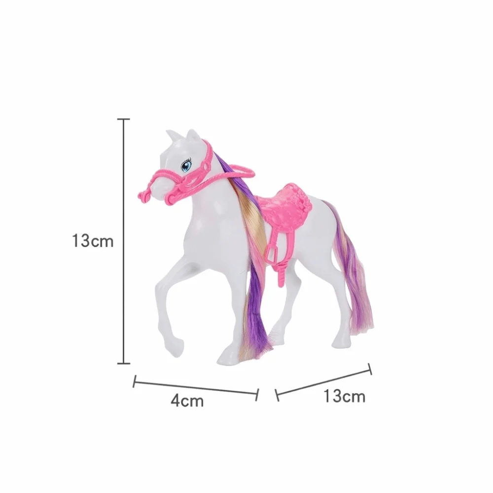 Gifts PVC Toy Horse Figurine Removable Saddle Movable Head Fantasy Horse Toy Long Mane Toy Pony Figurine For Playing House