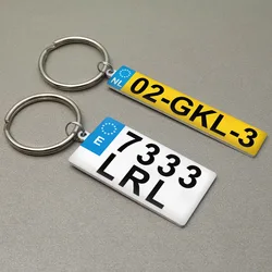 Personalized Car Keychain Custom Motorcycle Keychain Car Number Plate Keyring License Plate Key Chain New Driver Gift For Him