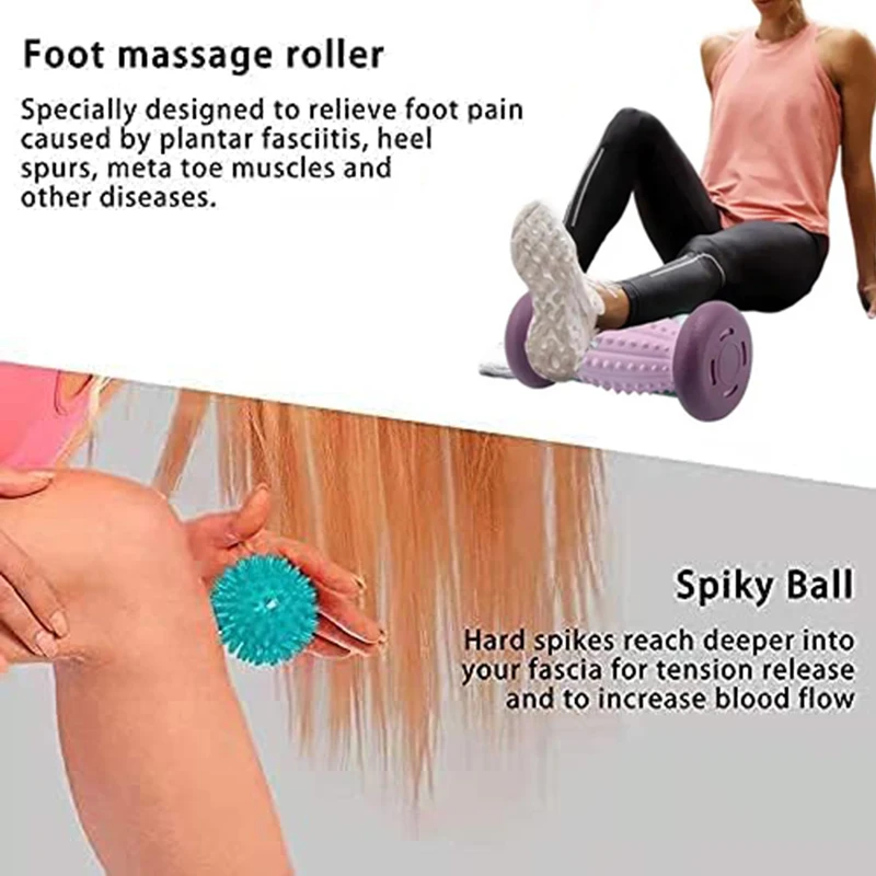 Foot Massage Roller Spiky Massage Balls For Plantar Fasciitis Relief Back Arm Neck Shoulder Leg Circulation Massage Tools