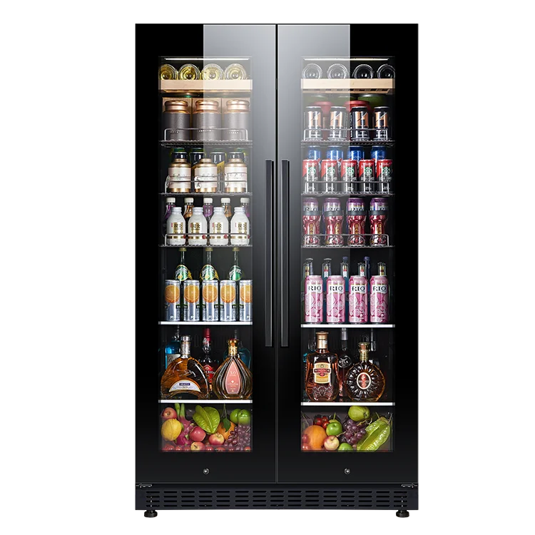 Kommerzielle Getränkevitrine mit großem Fassungsvermögen Kühlschrank Hotel Verwenden Sie Wine Beer Vitrine Glass Door Stromquelle