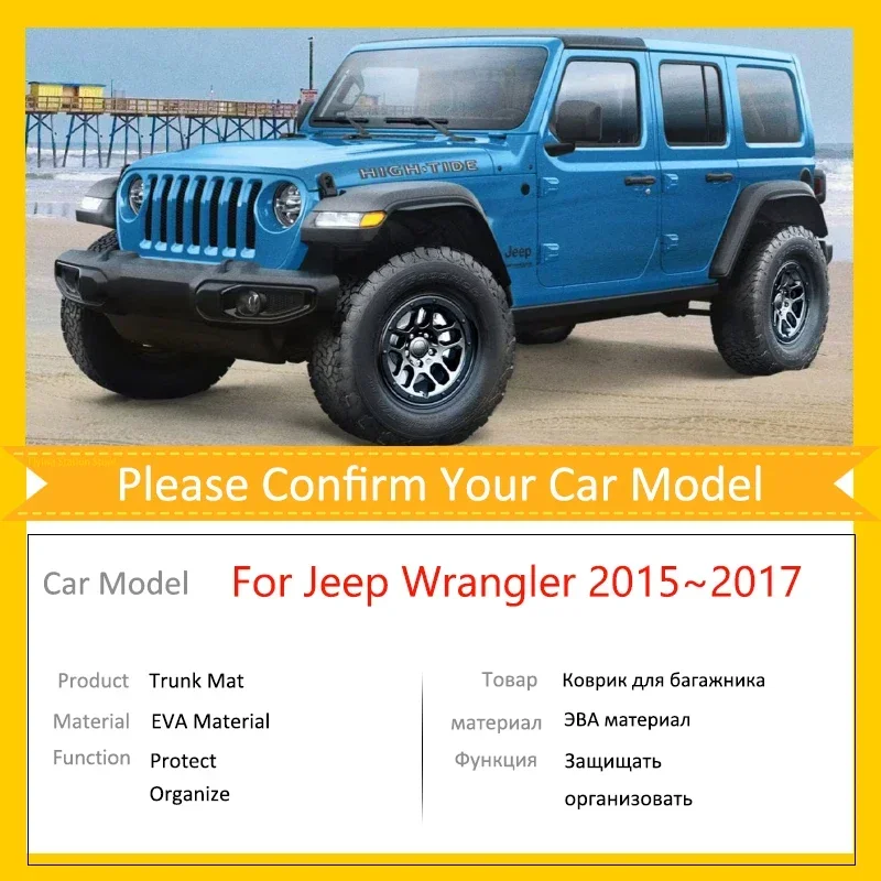 الحصير سيارة الجذع ل جيب رانجلر JK 2015 2016 2017 اكسسوارات 4 أبواب SUV السيارات الأمتعة الطابق البضائع بطانة التمهيد السجاد مقاوم للماء