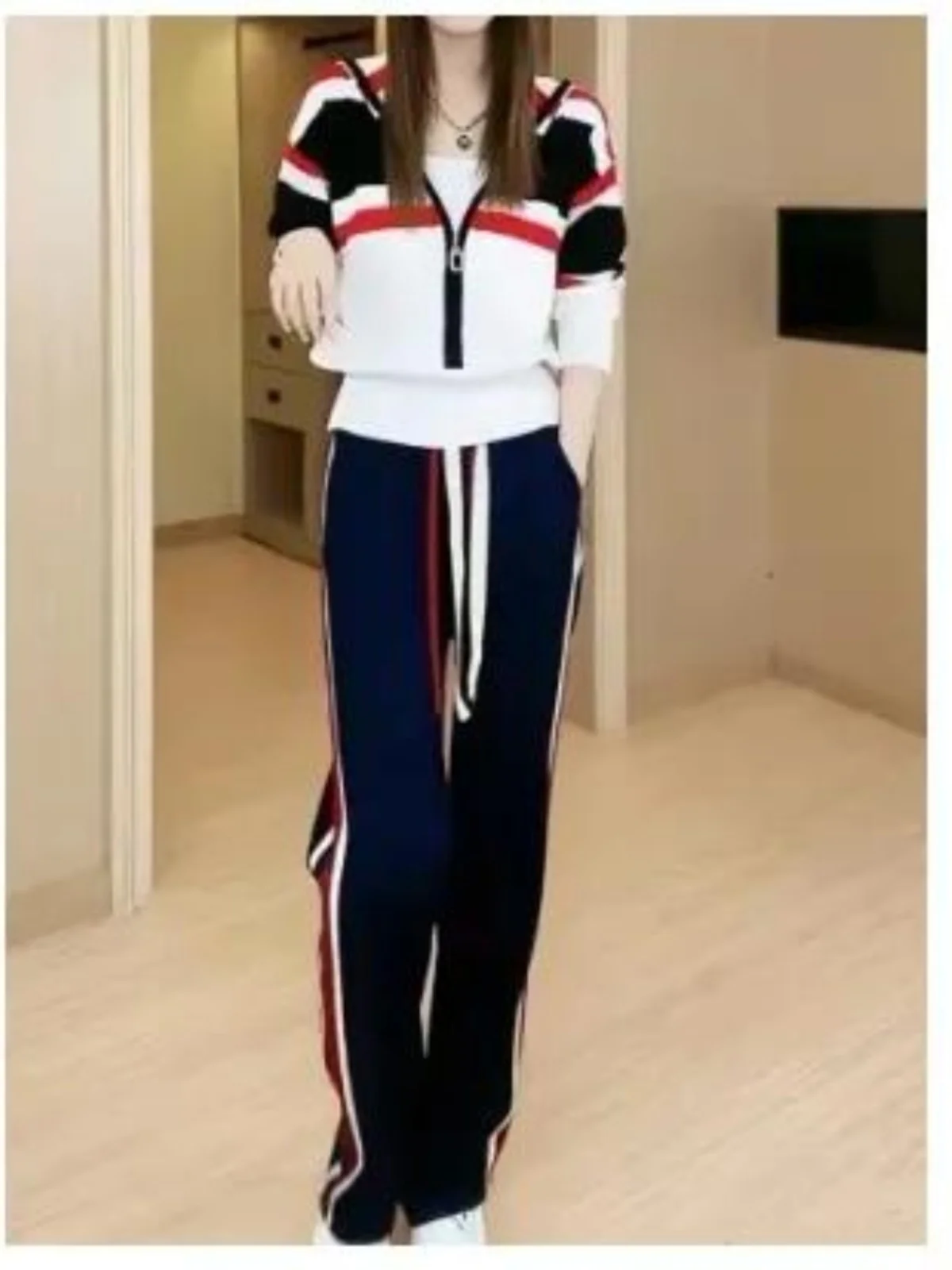 

Весенний комплект спортивной одежды, женская утягивающая модная толстовка с капюшоном Long Sve, повседневный комплект из двух предметов для бега, противоударный полиэстер