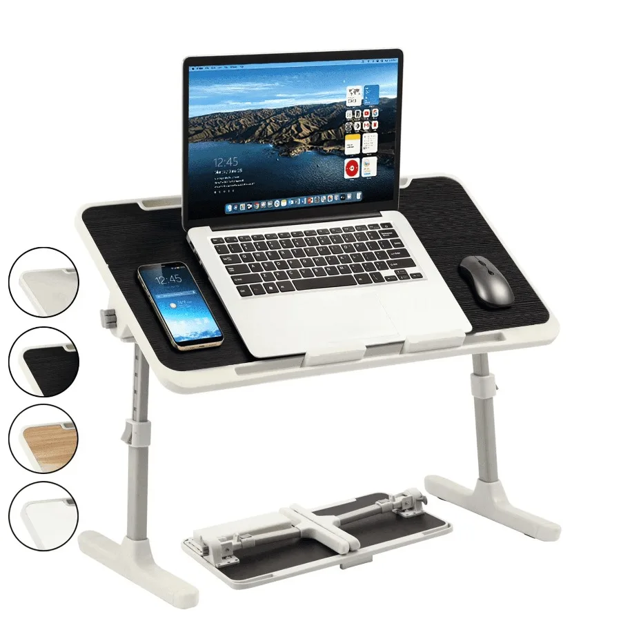 

Height and Angle Adjustable Lap Desk, Laptop Stand Bed Tray, Foldable Laptop Desk for Couch Sofa Floor, Black