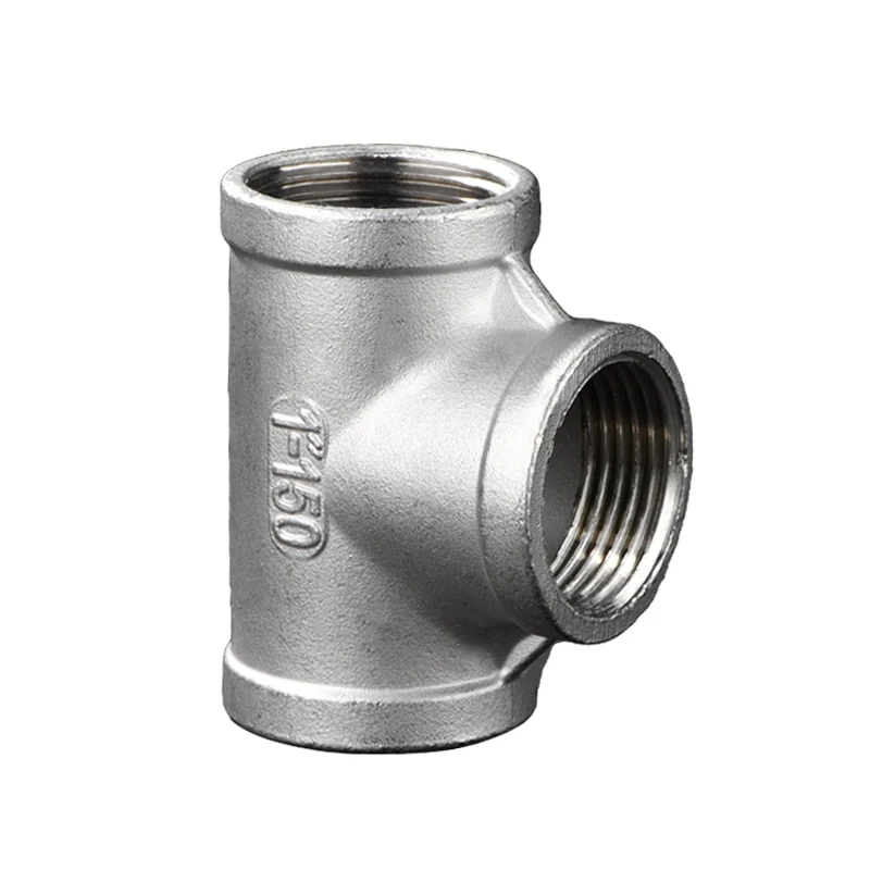 SS304 Stainless Steel Female Threaded 3 Way Tee T Pipe Fitting 1/8\