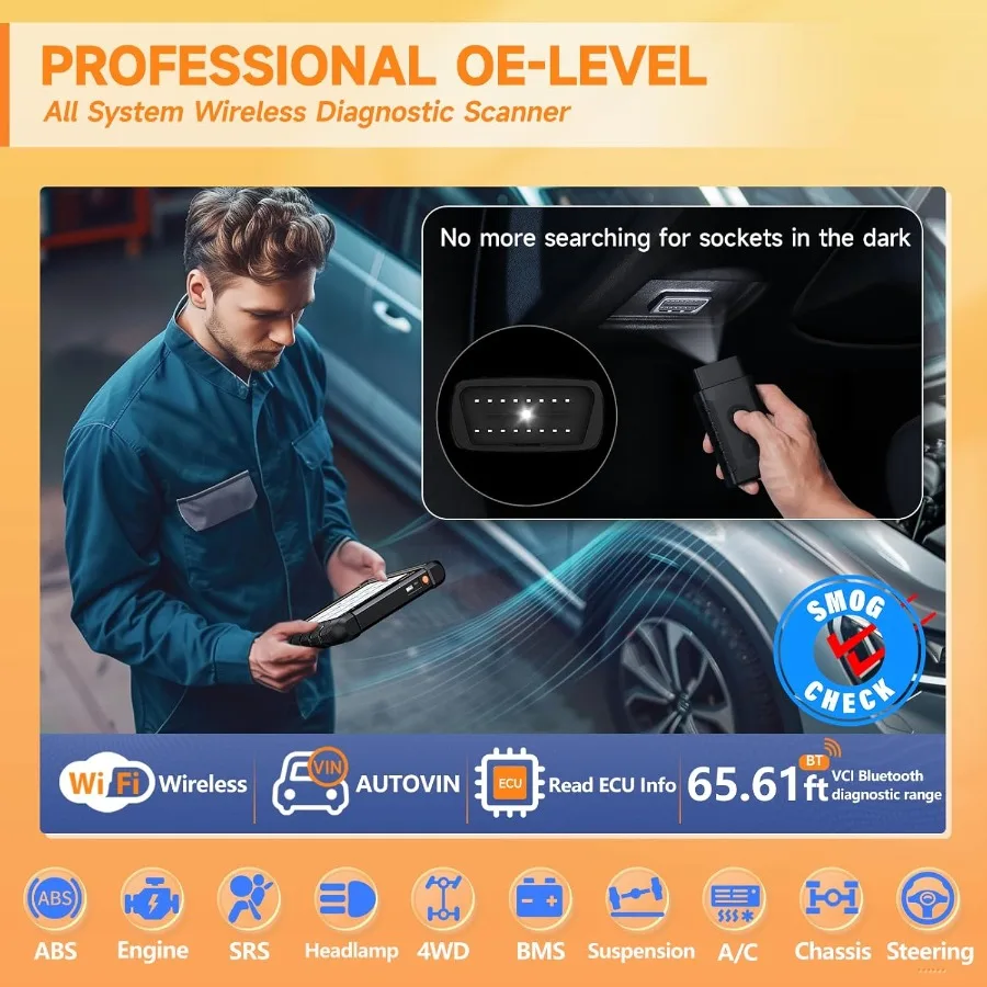 Scanner NT809BT Bidirectional Scan Tool All System OBD2 Scanner Diagnostic Tool Car Code Reader with 30 Resets Car