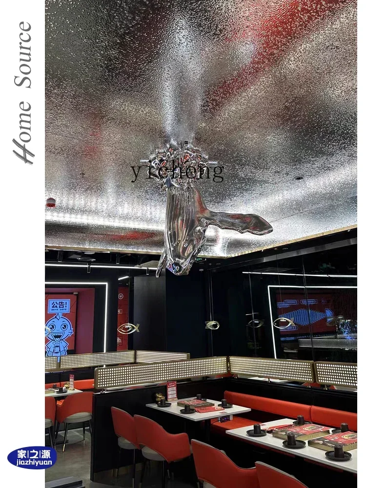 W28 Dolphin Floor-to-ceiling Ornament Abstract Whale Sales Office Lobby Hotel E-sports Artwork
