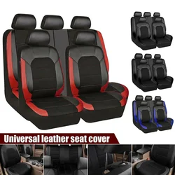 9-pcs/Set Car Seat Cover Universal PU Leather Car Seat Cushion Front Rear Seat Full Protection SeatPad For 5-Seater Cars Trucks