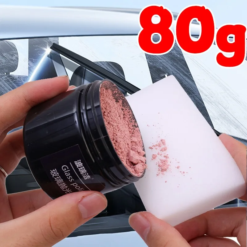 

80g Car Glass Polish Powder Auto Window Windshield Degreasing Powder Powder Glass Remove Composite Rare Car Cleaning Repair Tool